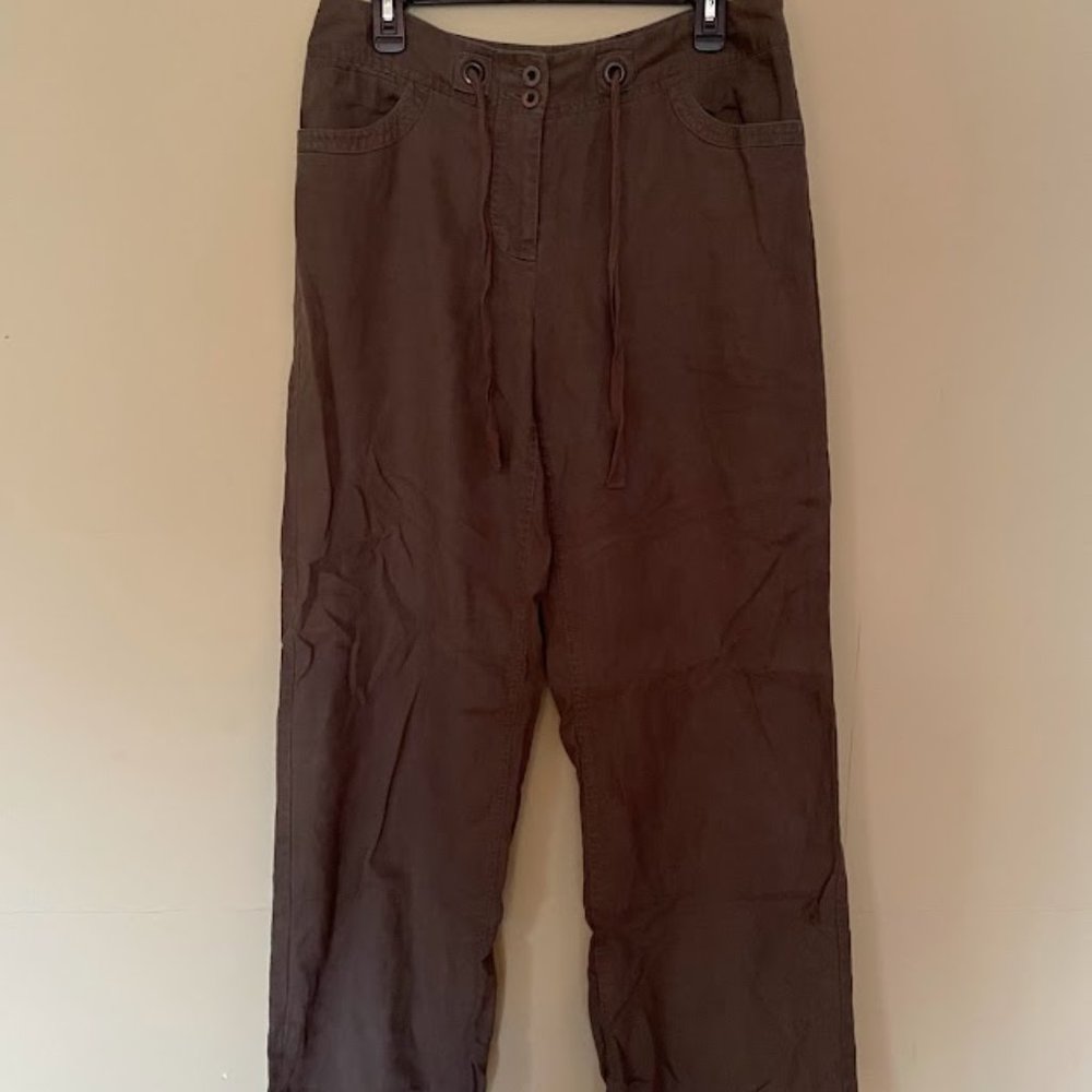 Baggy Green Linen Pants